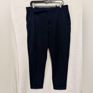 Adriano Goldschmied Pants Mens 34 Navy Blue Dress Trousers Thick Cotton Comfort